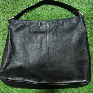 Kooba black pebbled leather hobo shoulder bag